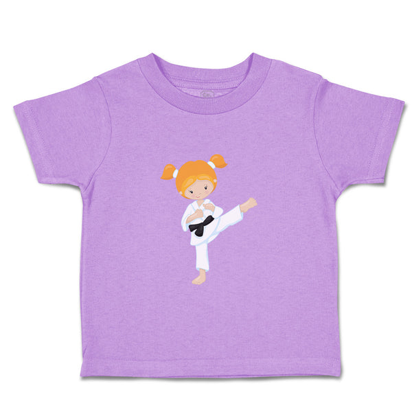 Toddler Girl Clothes Karate Girl Pose 3 Red Sports Karate & Mma Toddler Shirt