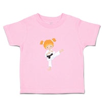 Toddler Girl Clothes Karate Girl Pose 3 Red Sports Karate & Mma Toddler Shirt