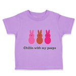 Toddler Girl Clothes Chillin with My Peeps Easter Funny Toddler Shirt Cotton