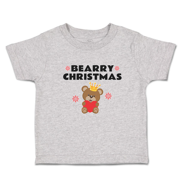 Toddler Clothes Bearry Christmas Teddy Bear Sitting Crown Heart Hand Cotton