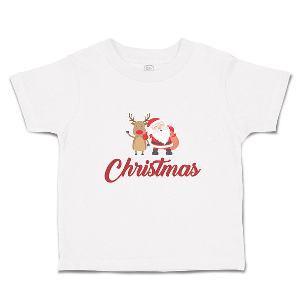 Toddler Clothes Christmas Celebration with Santa Claus and Deer Animal Cotton