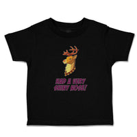 Toddler Clothes Had A Very Shiny Nose! Deer Side View with Horns Wild Animal
