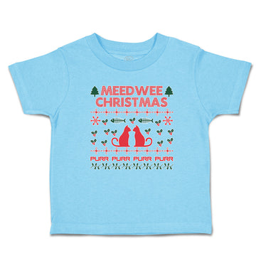 Toddler Clothes Meed Wee Christmas Red Cats Facing Fish Bone Trees Toddler Shirt