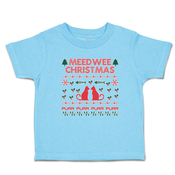 Toddler Clothes Meed Wee Christmas Red Cats Facing Fish Bone Trees Toddler Shirt