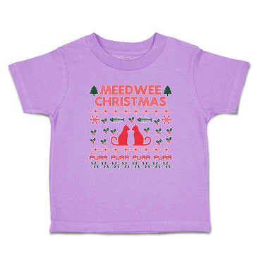 Toddler Clothes Meed Wee Christmas Red Cats Facing Fish Bone Trees Toddler Shirt