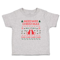 Toddler Clothes Meed Wee Christmas Red Cats Facing Fish Bone Trees Toddler Shirt