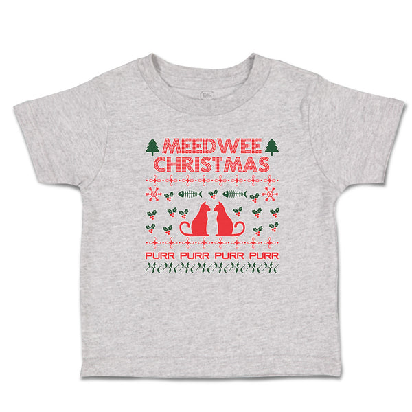 Toddler Clothes Meed Wee Christmas Red Cats Facing Fish Bone Trees Toddler Shirt