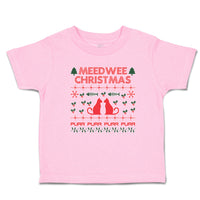 Toddler Clothes Meed Wee Christmas Red Cats Facing Fish Bone Trees Toddler Shirt