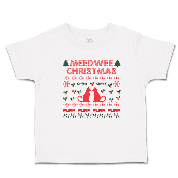 Toddler Clothes Meed Wee Christmas Red Cats Facing Fish Bone Trees Toddler Shirt