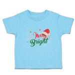 Toddler Clothes Merry Bright with Christmas Santa Cap Toddler Shirt Cotton