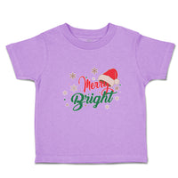 Toddler Clothes Merry Bright with Christmas Santa Cap Toddler Shirt Cotton