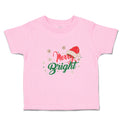 Toddler Clothes Merry Bright with Christmas Santa Cap Toddler Shirt Cotton