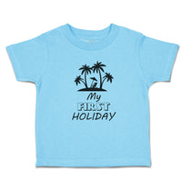 Toddler Clothes My First Holiday with Silhouette Tropical Beach Toddler Shirt