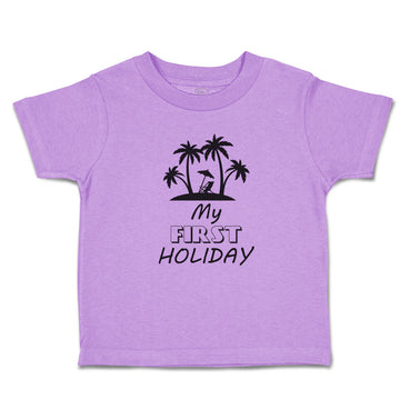 Toddler Clothes My First Holiday with Silhouette Tropical Beach Toddler Shirt