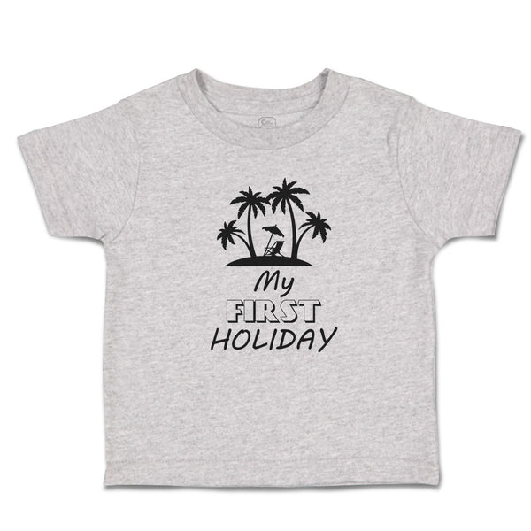 Toddler Clothes My First Holiday with Silhouette Tropical Beach Toddler Shirt