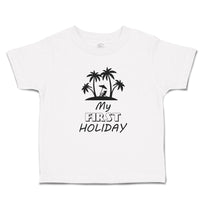 Toddler Clothes My First Holiday with Silhouette Tropical Beach Toddler Shirt