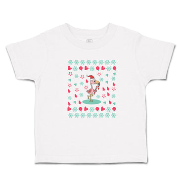 Toddler Clothes Dancing Flamingo Crane Bird with Cute Little Hearts Cotton