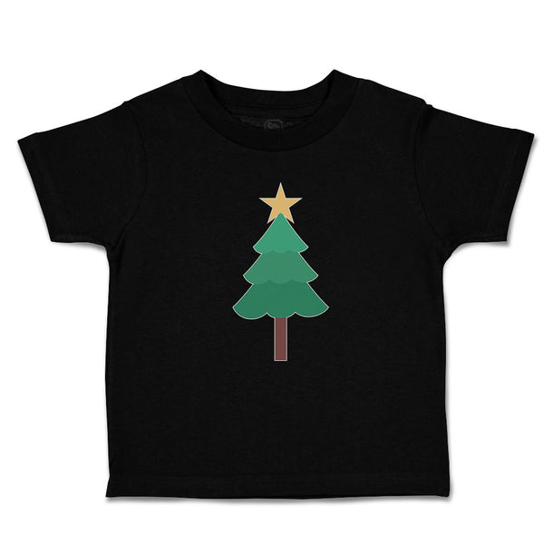 Toddler Clothes Christmas Pine Tree and Golden Star on Top Toddler Shirt Cotton