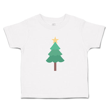 Toddler Clothes Christmas Pine Tree and Golden Star on Top Toddler Shirt Cotton