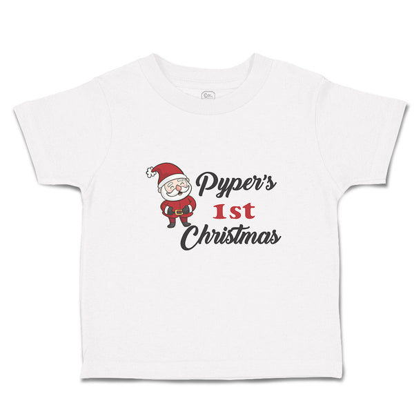 Toddler Clothes Pyper's 1St Christman with Santa Claus Toddler Shirt Cotton