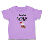 Toddler Clothes Santa Claus Is Coming with Snow Riding Stick Toddler Shirt