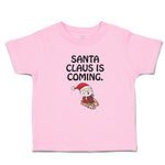 Toddler Clothes Santa Claus Is Coming with Snow Riding Stick Toddler Shirt