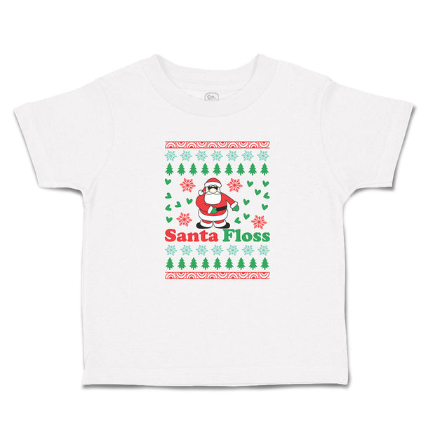 Toddler Clothes Santa Floss Dancing and Pine Trees with Hearts Toddler Shirt