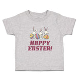 Toddler Clothes Happy Easter! 3 Rabbit with Easter Colourful Eggs Toddler Shirt