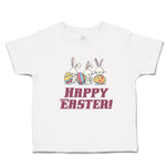 Toddler Clothes Happy Easter! 3 Rabbit with Easter Colourful Eggs Toddler Shirt