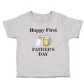 Toddler Clothes Happy First Father's Days with Beer Glass and Feeding Bottle