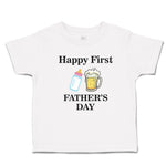 Toddler Clothes Happy First Father's Days with Beer Glass and Feeding Bottle