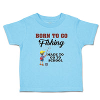 Toddler Clothes Born to Go Fishing Made School Boy with Net Hat Bag Cotton