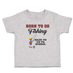 Toddler Clothes Born to Go Fishing Made School Boy with Net Hat Bag Cotton