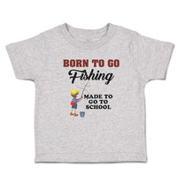 Toddler Clothes Born to Go Fishing Made School Boy with Net Hat Bag Cotton