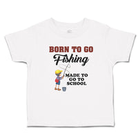 Toddler Clothes Born to Go Fishing Made School Boy with Net Hat Bag Cotton