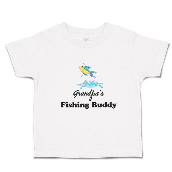 Cute Toddler Clothes Grandpa's Fishing Buddy with Jumping Fish and Water Cotton