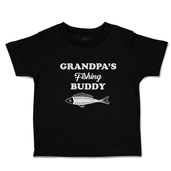 Cute Toddler Clothes Grandpa's Fishing Buddy with Fish Toddler Shirt Cotton