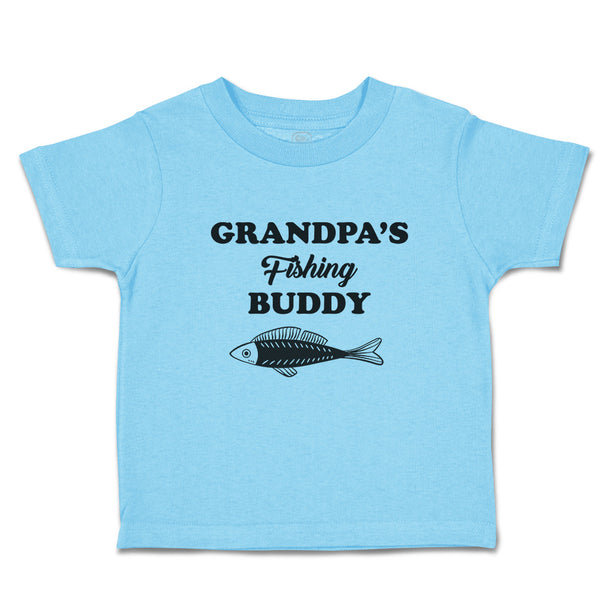 Cute Toddler Clothes Grandpa's Fishing Buddy with Fish Toddler Shirt Cotton