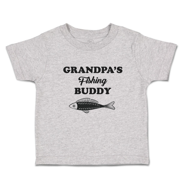 Cute Toddler Clothes Grandpa's Fishing Buddy with Fish Toddler Shirt Cotton