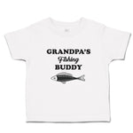 Cute Toddler Clothes Grandpa's Fishing Buddy with Fish Toddler Shirt Cotton