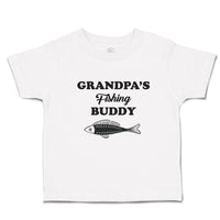 Cute Toddler Clothes Grandpa's Fishing Buddy with Fish Toddler Shirt Cotton