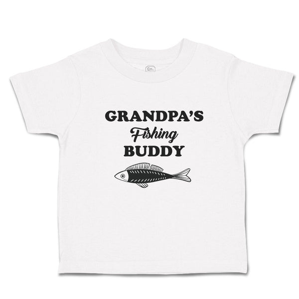 Cute Toddler Clothes Grandpa's Fishing Buddy with Fish Toddler Shirt Cotton