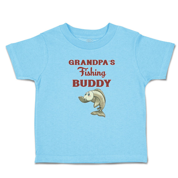 Cute Toddler Clothes Grandpa's Fishing Buddy with Funny Face Fish Toddler Shirt