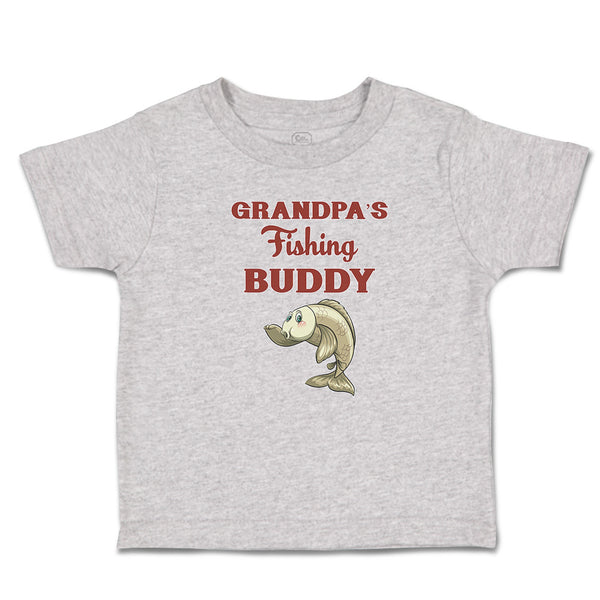 Cute Toddler Clothes Grandpa's Fishing Buddy with Funny Face Fish Toddler Shirt
