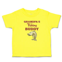 Cute Toddler Clothes Grandpa's Fishing Buddy with Funny Face Fish Toddler Shirt