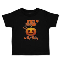 Toddler Clothes Cutest Pumpkin in The Patch Smile Face and Hearts Toddler Shirt