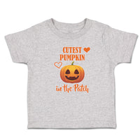Toddler Clothes Cutest Pumpkin in The Patch Smile Face and Hearts Toddler Shirt