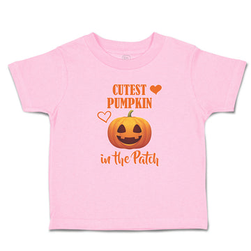 Toddler Clothes Cutest Pumpkin in The Patch Smile Face and Hearts Toddler Shirt
