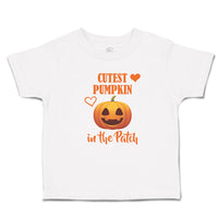 Toddler Clothes Cutest Pumpkin in The Patch Smile Face and Hearts Toddler Shirt