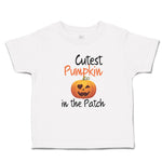 Toddler Clothes Cutest Pumpkin in The Patch Pumpkin Winked Smile Face Cotton